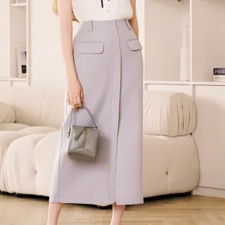 【H2O】裝飾口袋長裙(#5672013 長裙、窄裙 黑色/灰色)