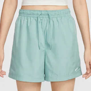 【NIKE 耐吉】短褲 女 中腰運動褲 AS W NSW MR ESSNTL WVN SHORT 藍綠 FV7558-017