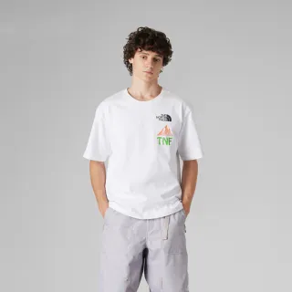 【The North Face 官方旗艦】北面UE男款白色純棉短袖T恤｜8CKKFN4(黑標系列)