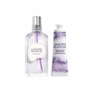 【L’Occitane 歐舒丹】官方直營 白薰衣草香氛組(白薰衣草淡香水50ml+白薰衣草護手霜30ml)