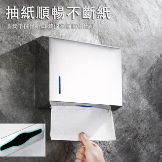 【臻品購】不鏽鋼紙巾盒 壁掛抽紙盒 洗手間金屬手紙盒(304不鏽鋼 防腐防鏽 帶防盜扣 265*85*210mm)