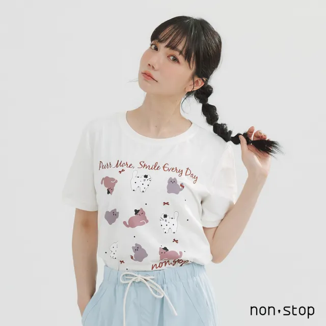 【non-stop】療癒花仔印花短袖T恤-2色