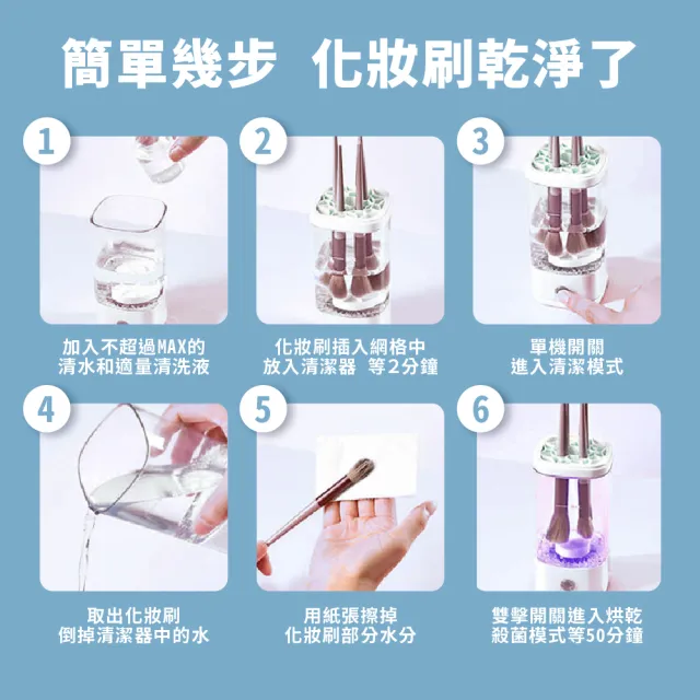 【Light Live】全自動刷具清洗機 刷具清潔 刷具烘乾 化妝刷(洗晾一體 洗刷神器)