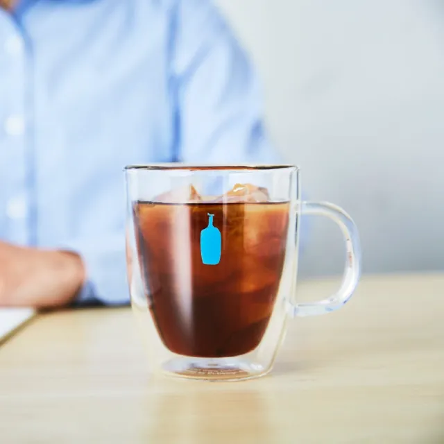 【Blue Bottle Coffee】日本藍瓶咖啡 Bodum雙層玻璃杯350ML(咖啡杯/耐熱雙層玻璃杯/藍瓶咖啡杯)