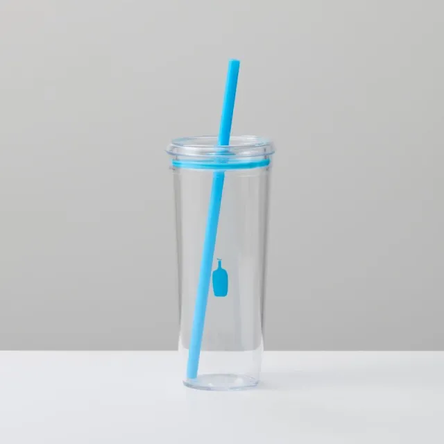 【Blue Bottle Coffee】日本藍瓶咖啡 透明冷水杯20oz 附吸管(咖啡杯/冷飲杯/藍瓶咖啡杯)