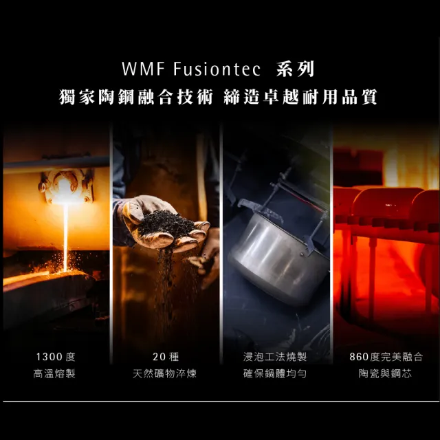 【WMF】德國製FUSIONTEC MINERAL 單手鍋 16CM 1.3L(鉑金色)