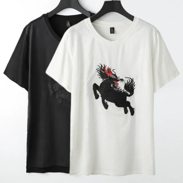 【米蘭精品】現貨+預購 新中式棉麻上衣棉麻襯衫T恤透氣日系亞麻休閒男裝(父親節送禮物刺繡棉質圓領t1lk40)