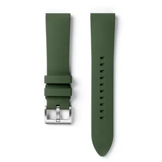【22】氟橡膠錶帶-四度空間機械錶專用-橄欖綠 22mm(22-RS01002)