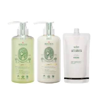 【ROOTON 官方直營】洗護髮加倍豐盈組(洗髮精500ml+洗髮補充包500ml+護髮素500ml)