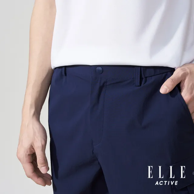 【ELLE ACTIVE】男款 快乾多口袋機能短褲-深藍色(EA25S2M3001#39)