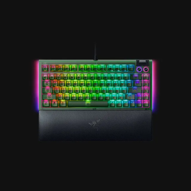 【Razer 雷蛇】BlackWidow 黑寡婦蜘蛛幻彩版 V4 75% Phantom Green Edition 幻影綠 - 英文(機械橘軸)