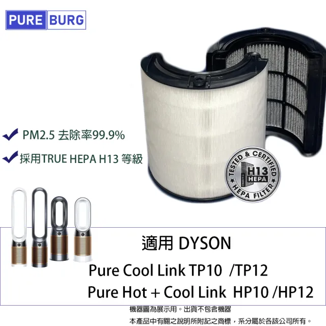 【PUREBURG】Dyson適用 Purifier甲醛NOx偵測涼暖空氣清淨機 TP10 HP10 TP12 HP12濾網