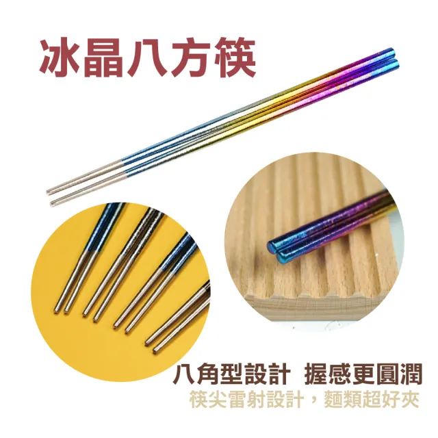 【BEST Ti】純鈦餐具禮盒-二件組(阿湯匙+八方筷-冰耀黑)