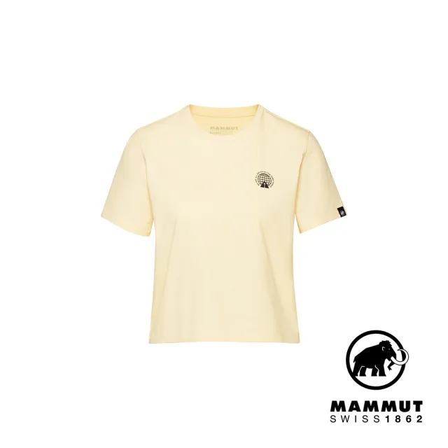【Mammut 長毛象官方直營】Massone T Cropped Emblems 輕盈柔軟短版短袖上衣 女款 阿穆特恩黃 #1017-05172