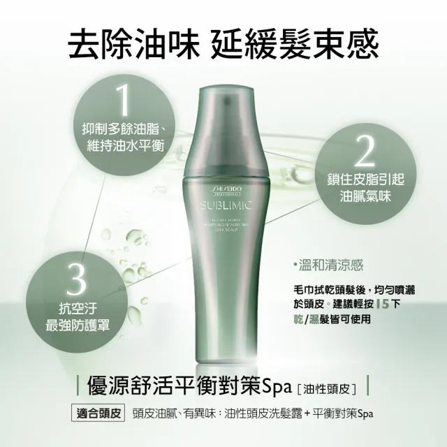 【資生堂專業美髮】優源舒活頭皮洗護淨化精華組(洗髮露250ml+修護乳+淨化精華)