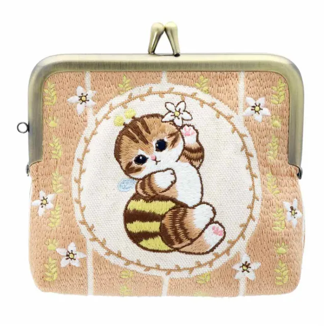 【sun-star】mofusand 貓福珊迪 榻榻米刺繡迷你口金包 零錢包 蜜蜂貓咪