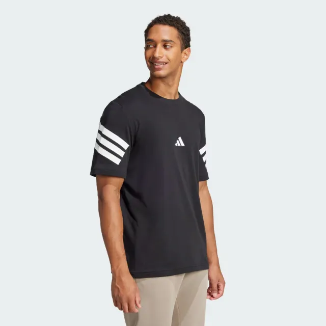 【adidas 愛迪達】短袖上衣 男 訓練 慢跑 寬鬆 M FI 3S REG T 黑 JD4877