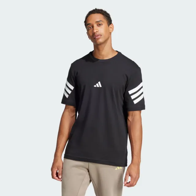 【adidas 愛迪達】短袖上衣 男 訓練 慢跑 寬鬆 M FI 3S REG T 黑 JD4877