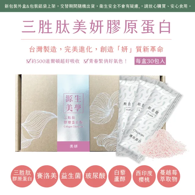 【源生美學】三胜肽美妍膠原蛋白x1盒(5000mg/包/30包/盒)