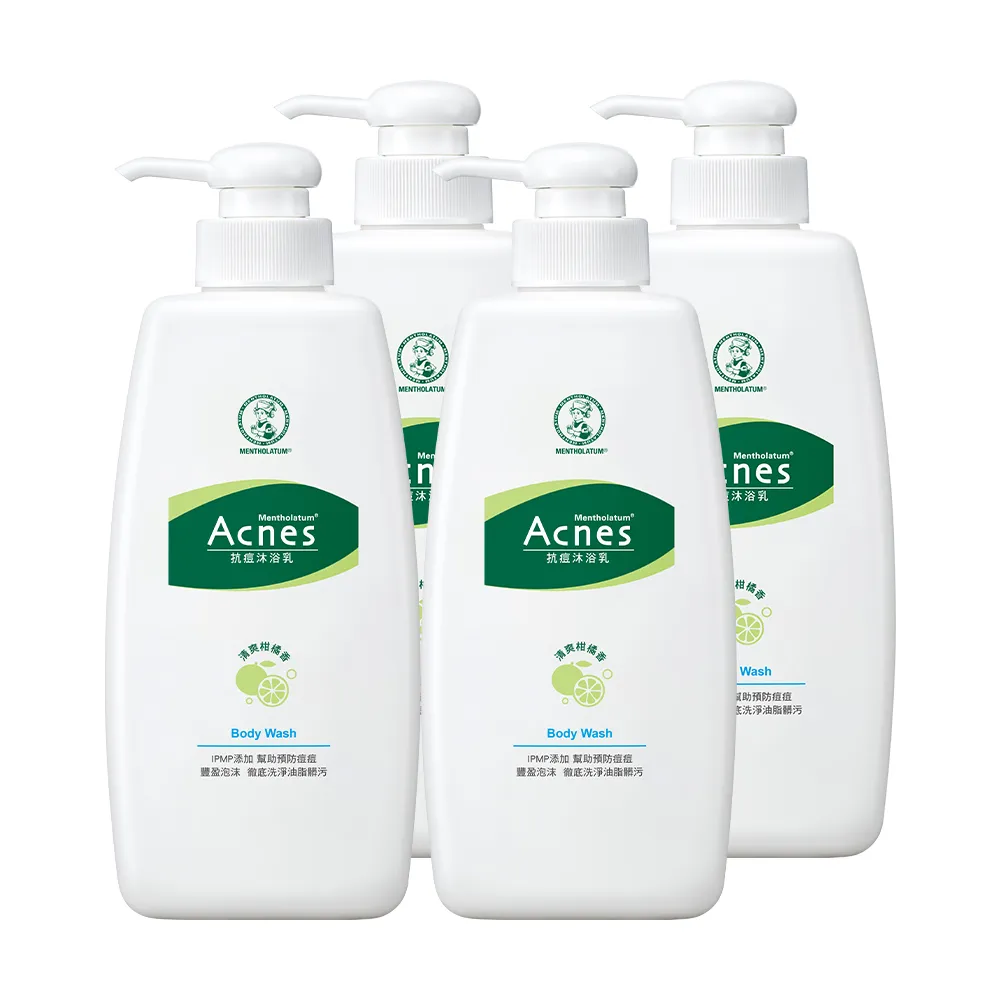 【曼秀雷敦】Acnes抗痘沐浴乳 600mL 4入(抗痘 舒緩 清爽舒暢 改善背痘 清新香味)