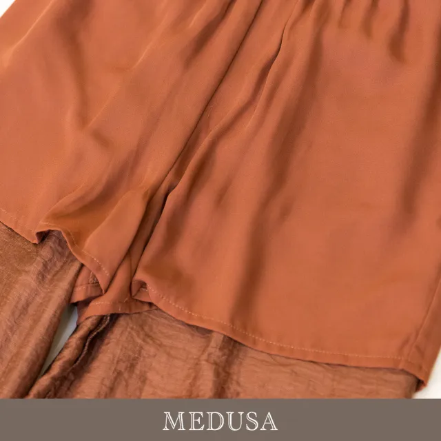 【MEDUSA 曼度莎】現貨-文藝涼感天絲棉麻休閒直筒褲（M-2L）｜女直筒褲 天絲棉麻 涼感長褲(601-5180B)