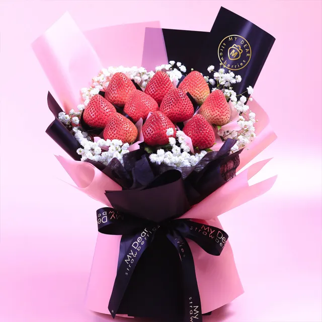 【MyDearStrawberries】Barbie Pink 芭比粉草莓花束禮盒組(水果花束/情人節/告白/生日禮物/草莓)
