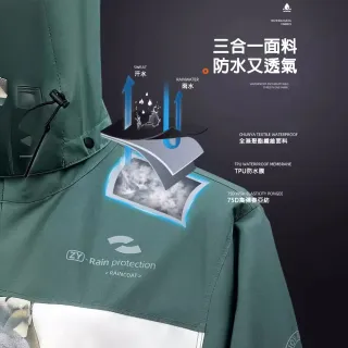 【KISSDIAMOND】特仕版暴雨級防水雙門襟二件式衝鋒雨衣(女外套/風衣外套/KDUC-8964)