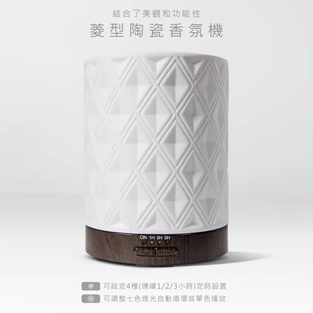 【Earnest Living】織光系列 陶瓷香氛機 250ml(加濕器/薰香機/香氛機/精油燈/水氧機)