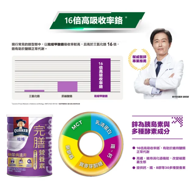 【桂格完膳】營養素穩健粉狀100鉻 900g/罐(維持糖友良好體力)
