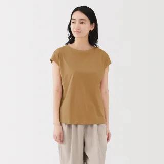 【MUJI 無印良品】女天竺法式袖T恤(墨灰/芥黃/淺綠/深藍/白色/淺灰/黑色)