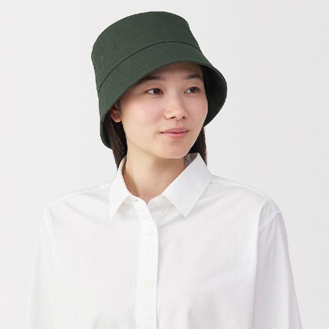 【MUJI 無印良品】棉斜紋織平頂有簷帽(深米/深綠/棕色/黑色)