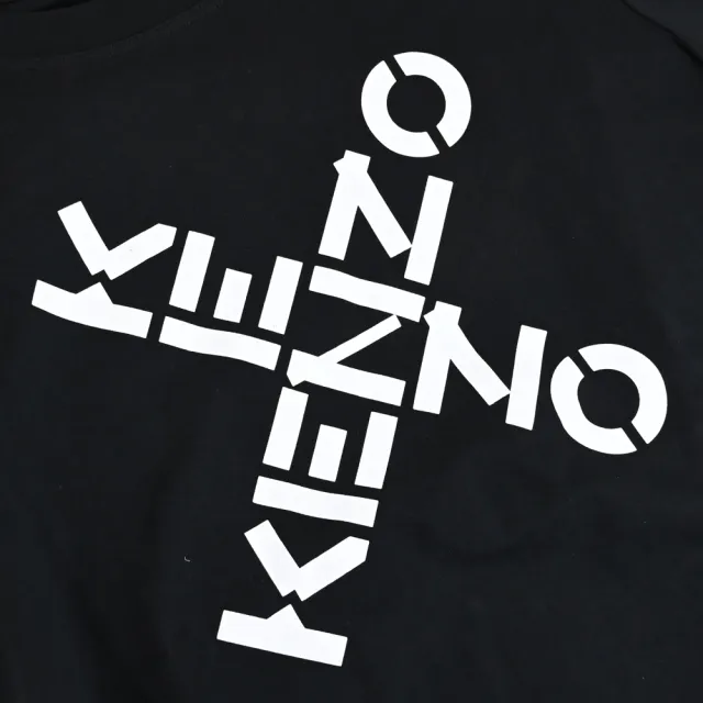 【KENZO】簡約品牌燙印LOGO素雅純棉質短T恤(黑)