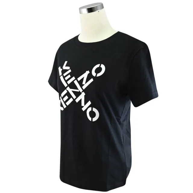 【KENZO】簡約品牌燙印LOGO素雅純棉質短T恤(黑)
