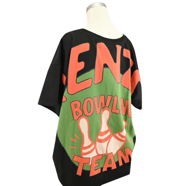 【KENZO】品牌前後燙印保齡球LOGO純棉質短T恤短T恤(黑)