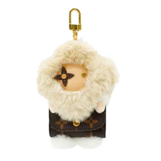 【Louis Vuitton 路易威登】Vivienne 玩偶帆布吊飾耳機袋(M02603-咖)