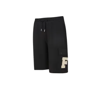 【FILA官方直營】男款 #復古飛馳 中性款莫代爾運動短褲 運動褲 休閒褲-黑(1SHZ-5407-BK_253)