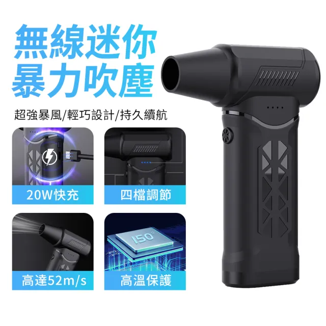 【YOLU】四檔調節暴力渦輪吹塵器 多功能手持強力除塵槍 無線吹塵機戶外便攜/吹塵槍 吹氣機(交換禮物)