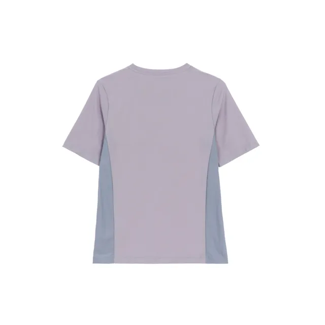 【GIORDANO 佐丹奴】女裝高彈力涼感拼接短袖上衣(78 夢幻紫)