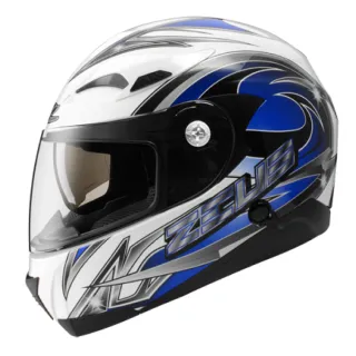 【ZEUS】807A ZZ6 白/藍 全罩(全罩式安全帽│內襯│抗UV鏡片│輕量化)