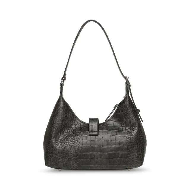 【steve madden】LOGO扣飾圓弧肩背包 BOVIE-A(黑色)