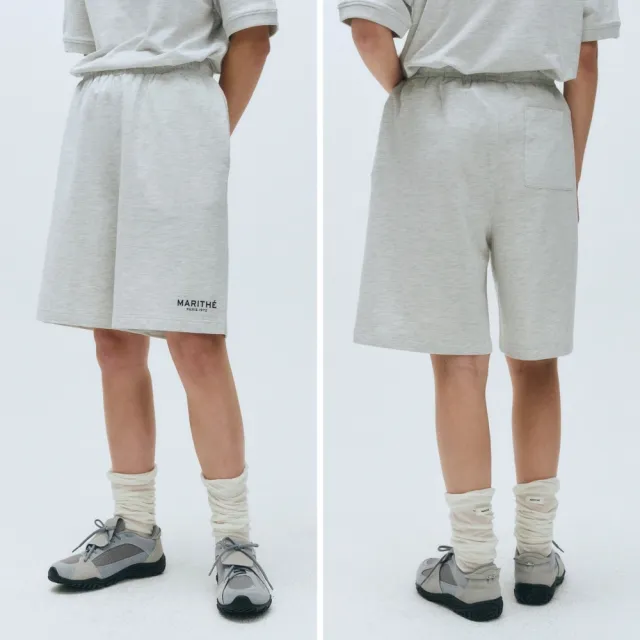 【MARITHE FRANCOIS GIRBAUD】官方旗艦 常規LOGO短袖上衣+短褲套裝 MFG 中性款(淺麻灰)
