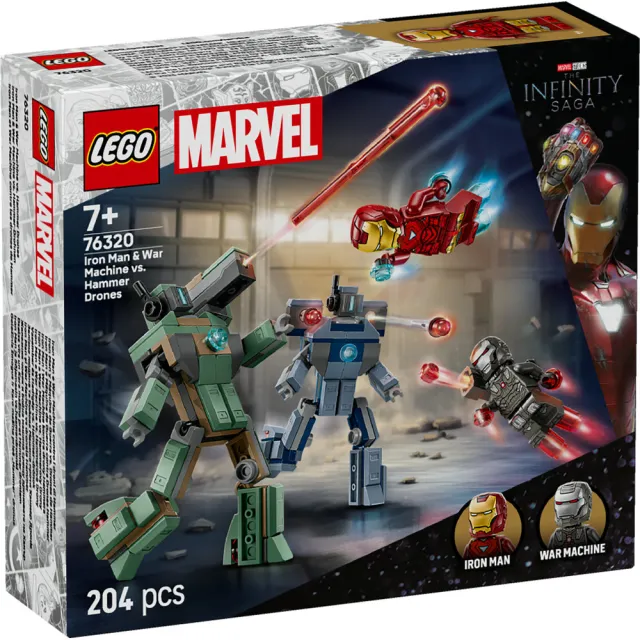 【LEGO 樂高】漫威超級英雄系列 76320 鋼鐵人和戰爭機器大戰漢默鋼鐵士兵(Marvel 鋼鐵人 玩具 積木)