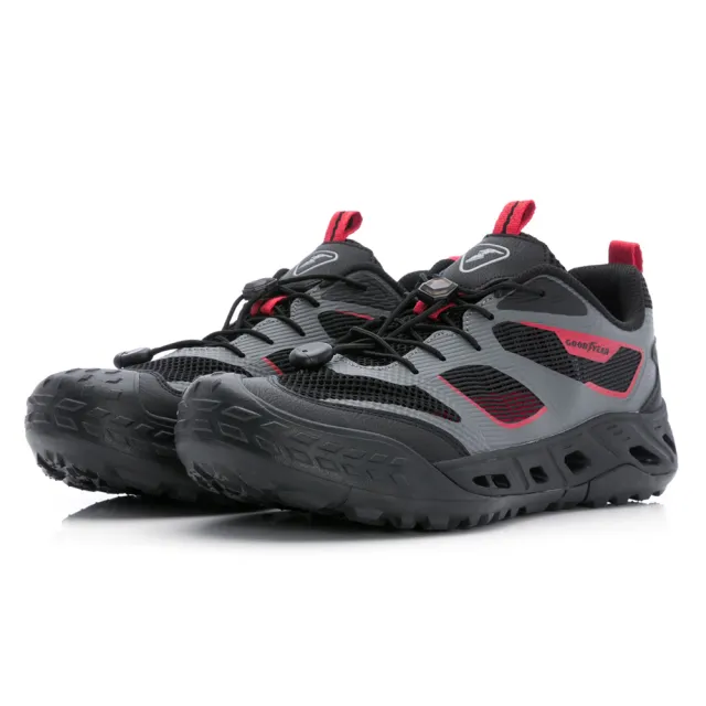【GOODYEAR 固特異】溯溪水陸鞋/男款 防撞鞋頭 側邊排水 透氣網布 黑色(GAMW53770)