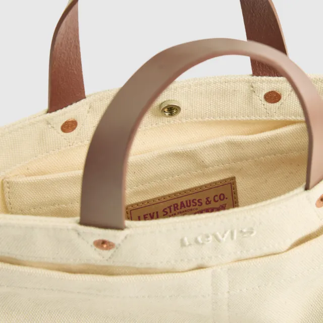 【LEVIS】帆布包 皮革提把 午餐袋 熱賣單品 004CD-0000