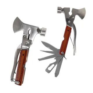 【索樂生活】多功能斧頭錘工具套組(求生安全鎚 迷你斧頭 多功能斧頭 天幕工具鎚 瑞士刀)