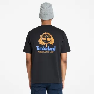 【Timberland 官方旗艦】男款黑色背後圖案短袖T恤(A69E3EZQ)