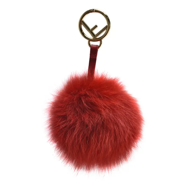 【FENDI 芬迪】POMPON系列狐狸毛球掛飾(紅-7AR259-A5TX-F0UWB)