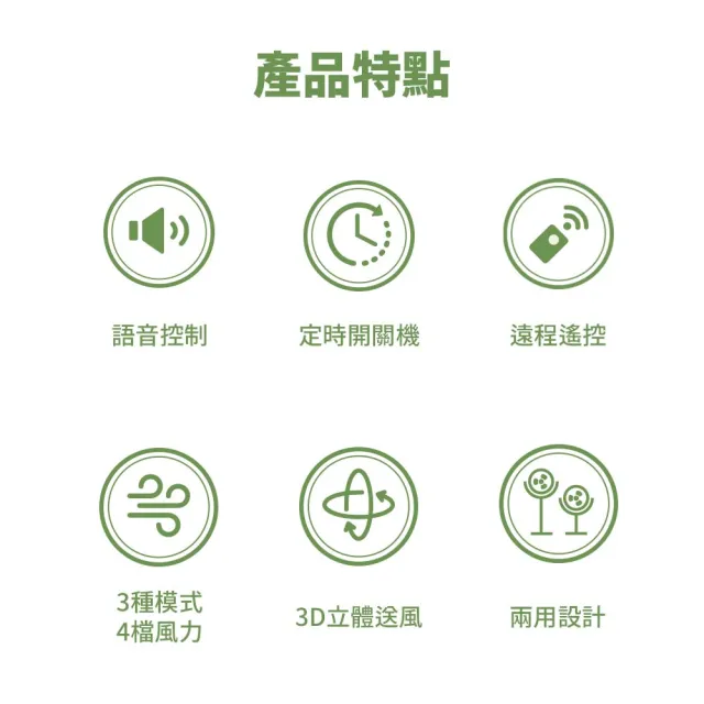 【UNIFUN】買一送一 智慧聲控3D立式空氣循環扇(全角度擺頭 DC循環扇 靜音循環扇 DC變頻 電風扇)