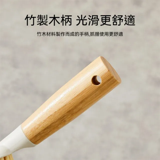 【Dagebeno荷生活】帶刮齒濃密刷毛迷你桌面掃把 竹製手柄緊貼不漏灰掃把簸箕組(1入)