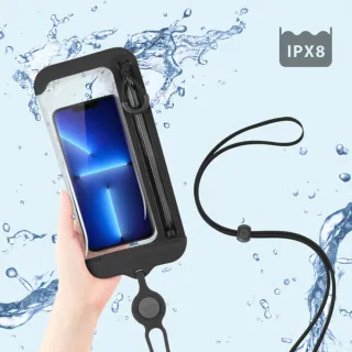 【Bone 蹦克】斜背防水手機袋二代 三色任選(可觸控 手機配件收納包 手機周邊)